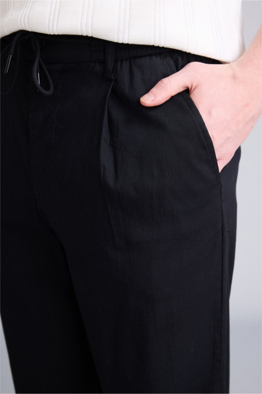 MAN Black Straight Fit Trousers