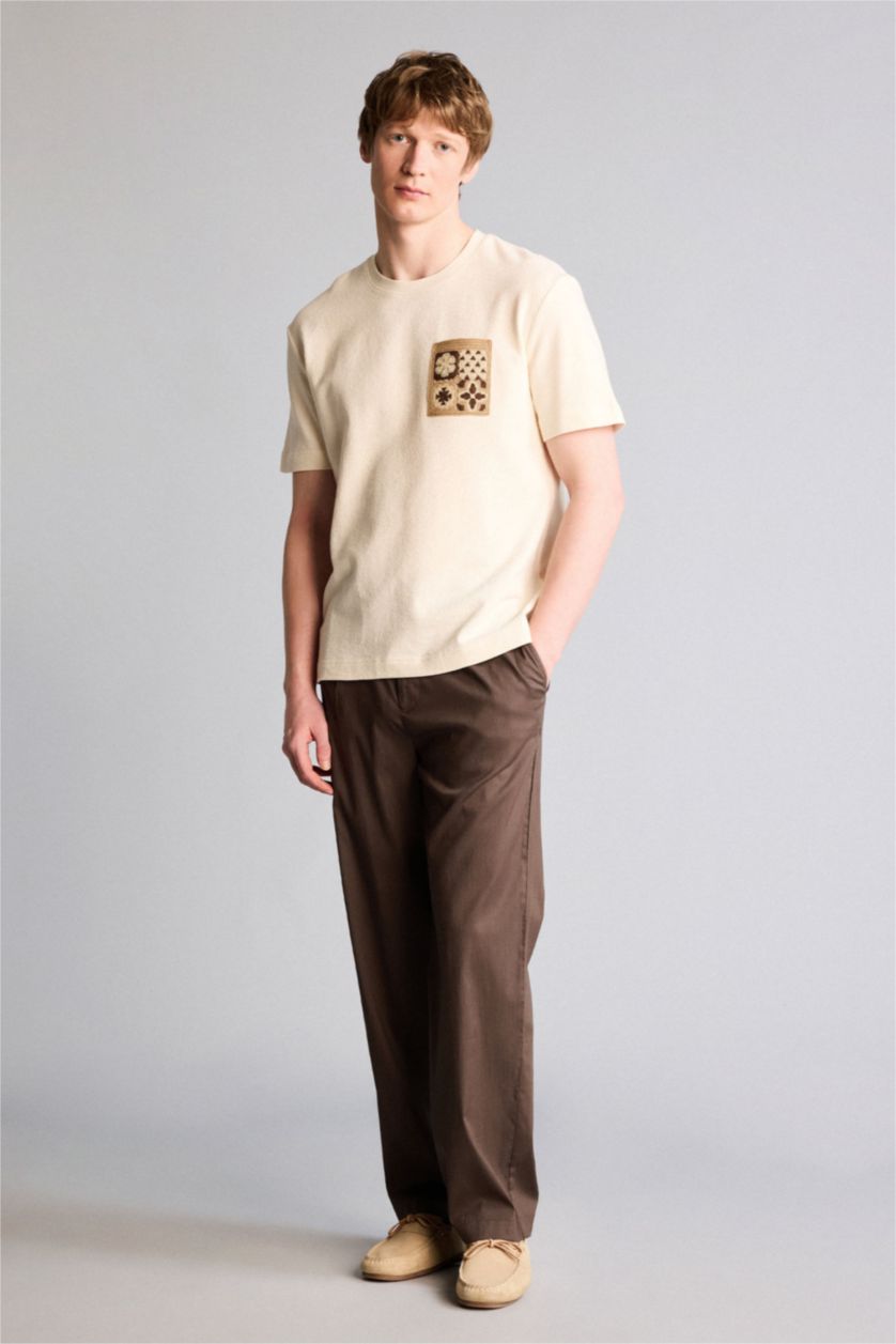 MAN Brown Straight Fit Trousers