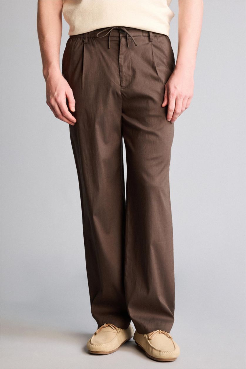 MAN Brown Straight Fit Trousers