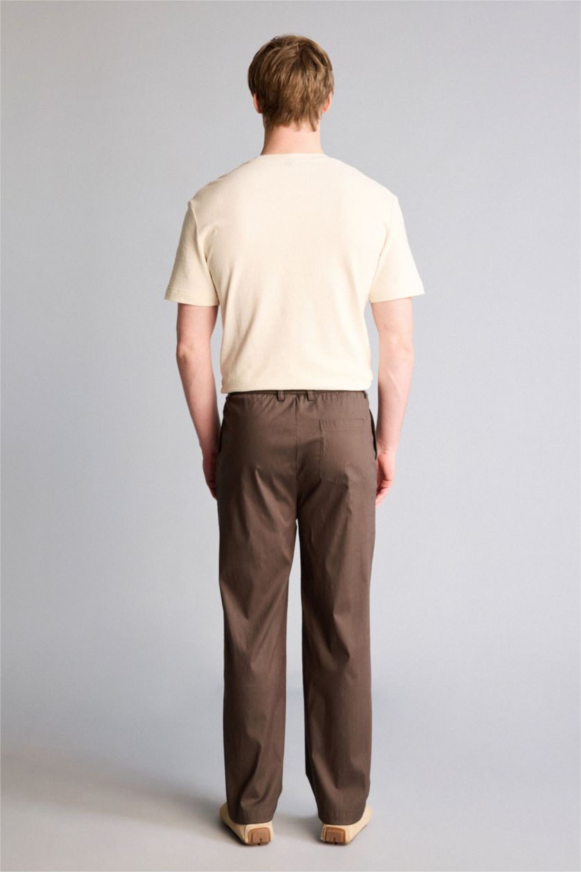 MAN Brown Straight Fit Trousers