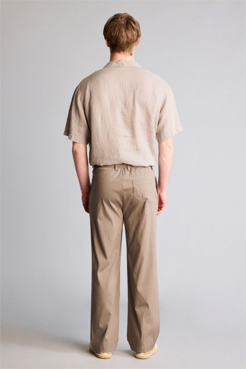 رجال كاكي فاتح سروال قصة مستقيمة