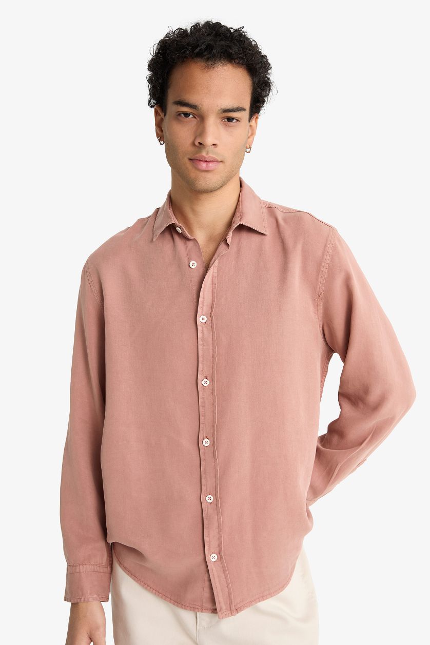 Erkek Gülkurusu Premium Tencel Gömlek