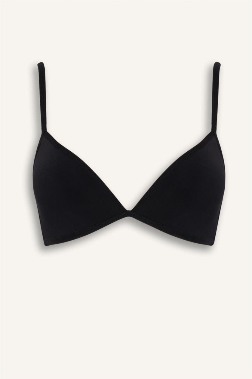 Kadın Siyah Micro Kaplı Dolgusuz Balensiz Tişört Bra