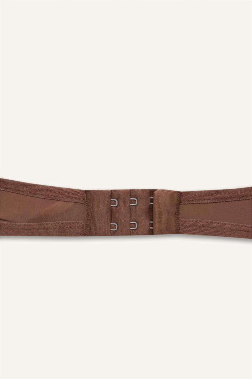 Kadın Açık Kahve Micro Kaplı Dolgusuz Balensiz Tişört Bra