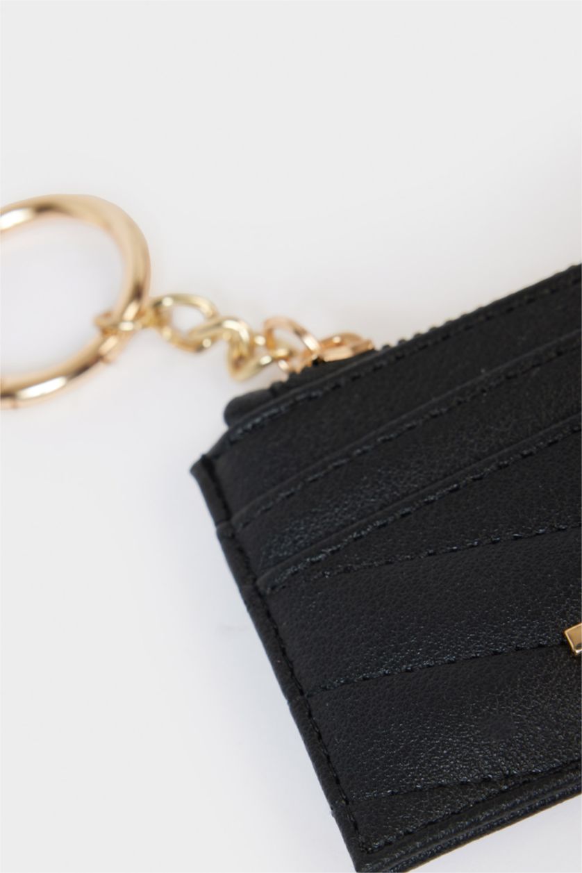 Kadın Siyah Kadın Kapitone Suni Deri Kartlık