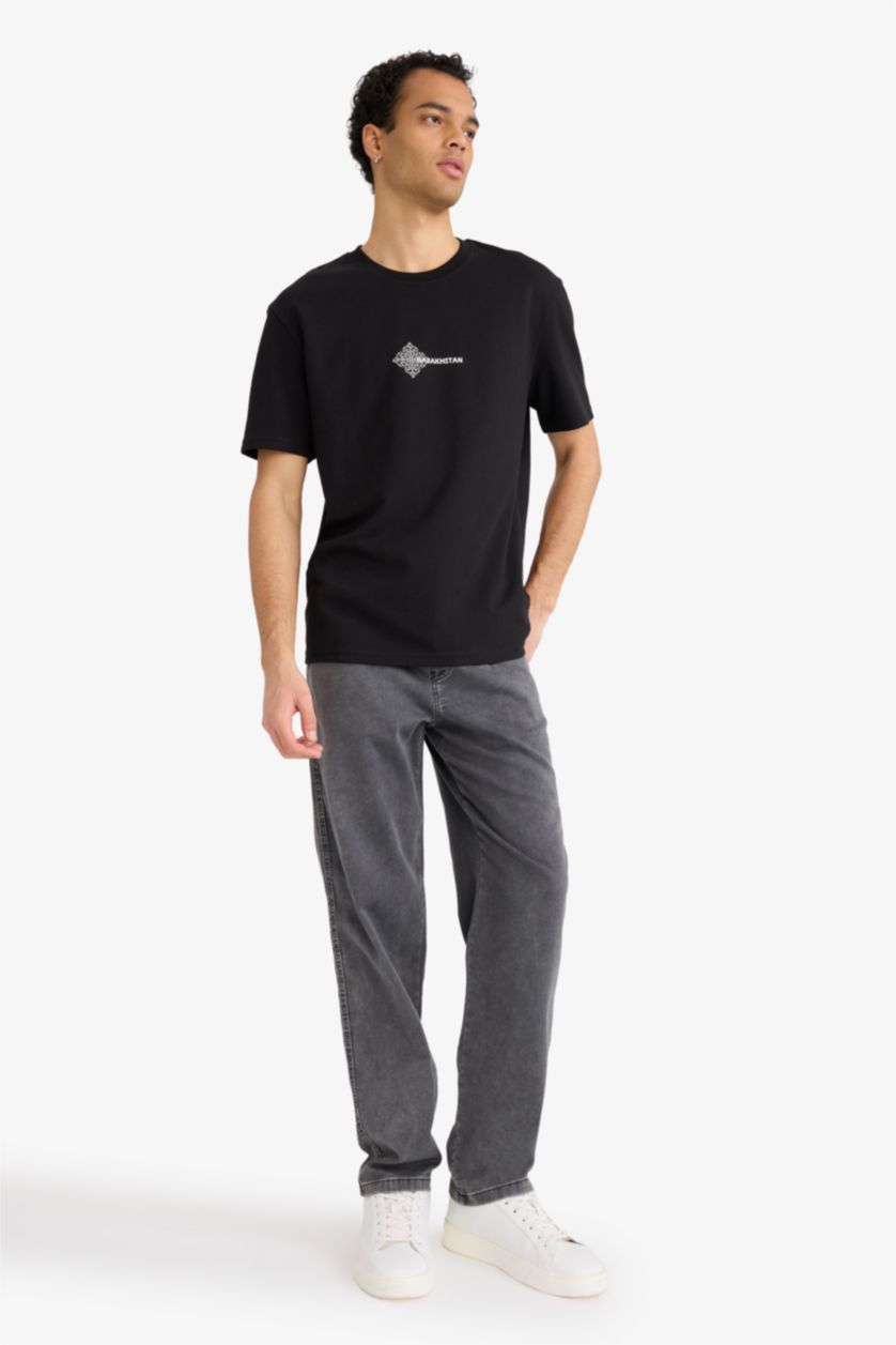 Мужчины Черный Дышащая футболка с принтом