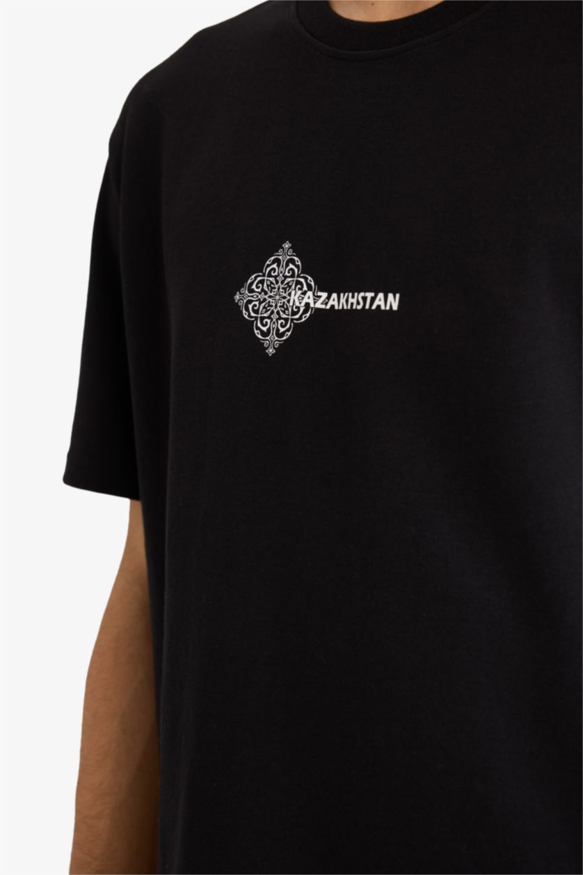 Мужчины Черный Дышащая футболка с принтом