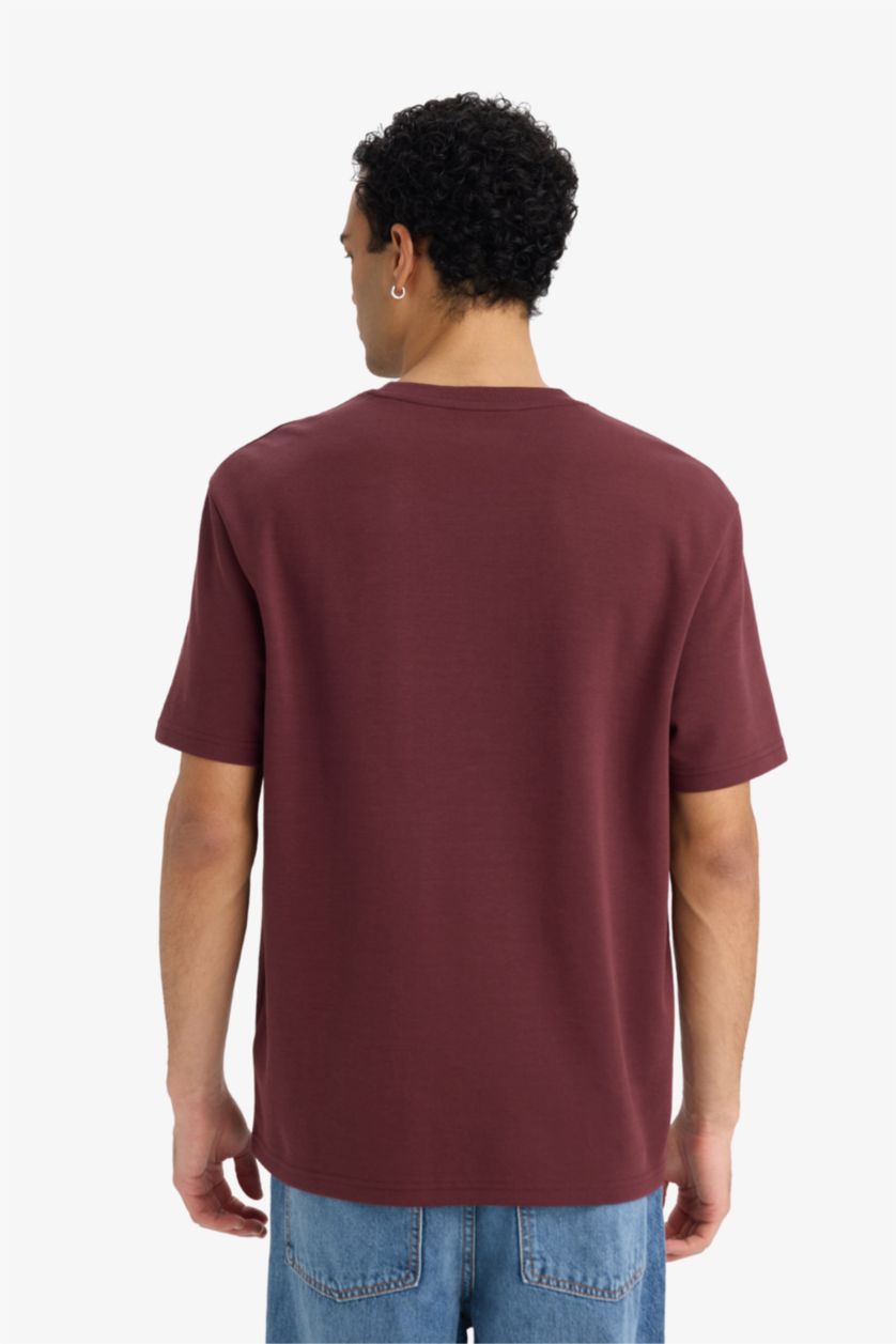 Ерлер Қою Бордо Ауа өткізетін суретті футболка