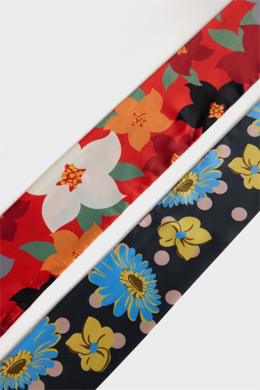 Kadın Kırmızı Kadın 2'li Desenli Fular