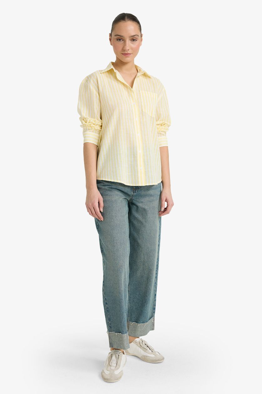 FEMME Jaune Chemise oversize à manches longues