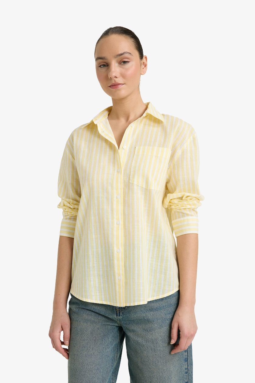 FEMME Jaune Chemise oversize à manches longues