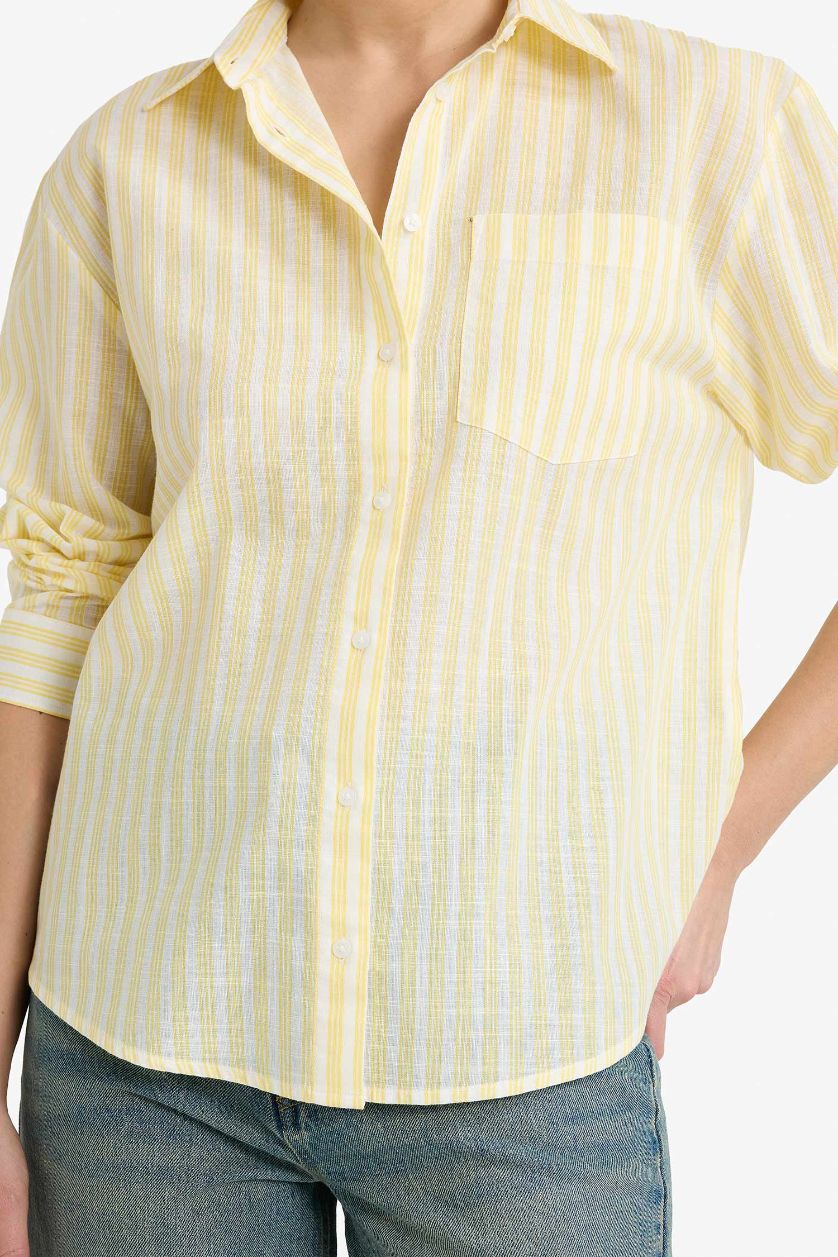 FEMME Jaune Chemise oversize à manches longues