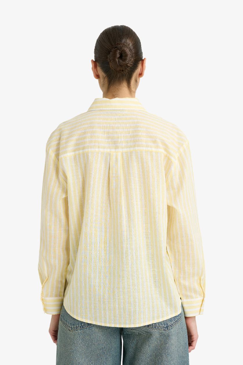 FEMME Jaune Chemise oversize à manches longues
