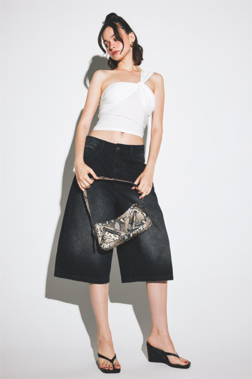 Женщины Белый Блузка на одно плечо с вырезом сердечком