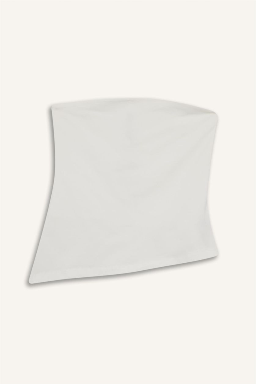 نساء أبيض بلوزة بدون حمالات