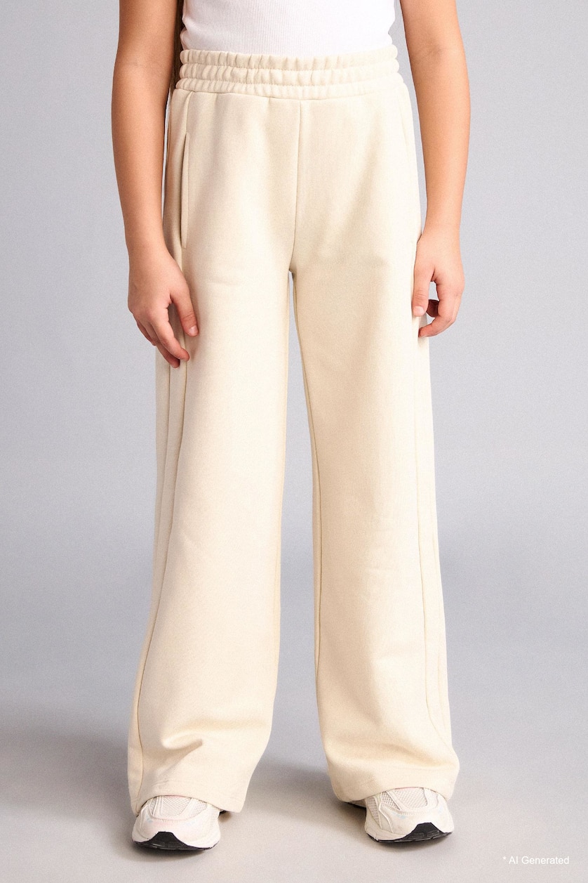 Girls & Teens Ecru Girl Wide Leg Sweatpants