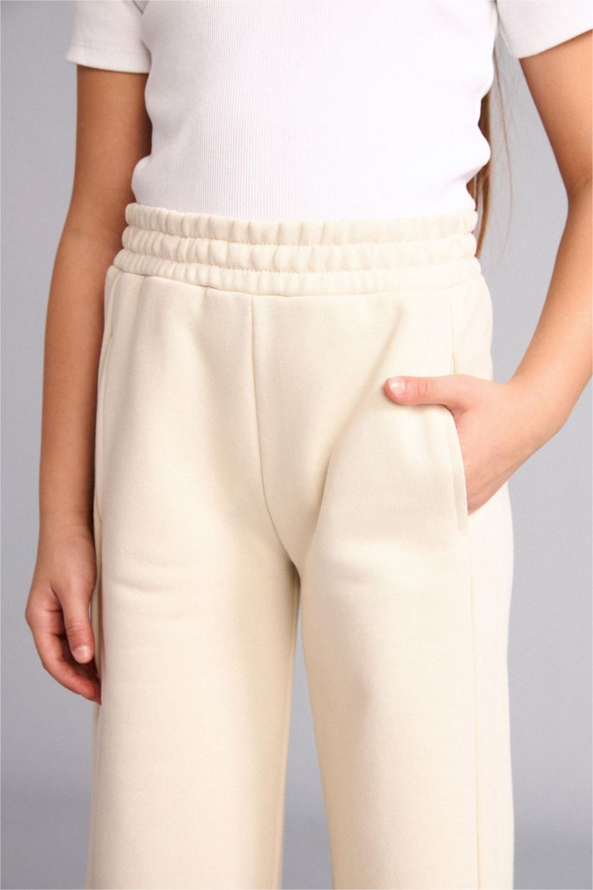 Девочки и подростки Бежевый Спортивные брюки Wide Leg для девочек