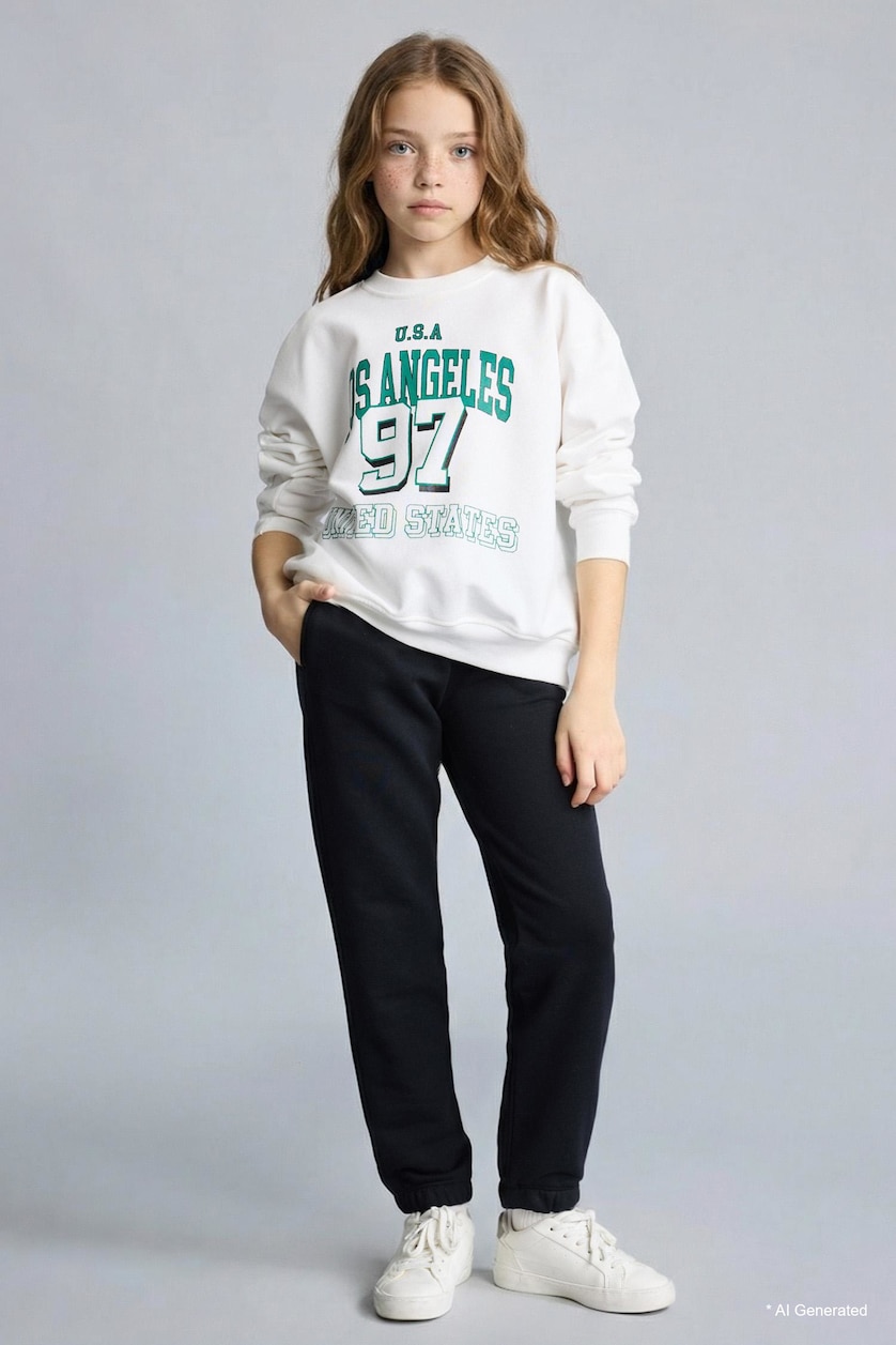 GIRLS & TEENS Black Girl Jogger Fit Trousers