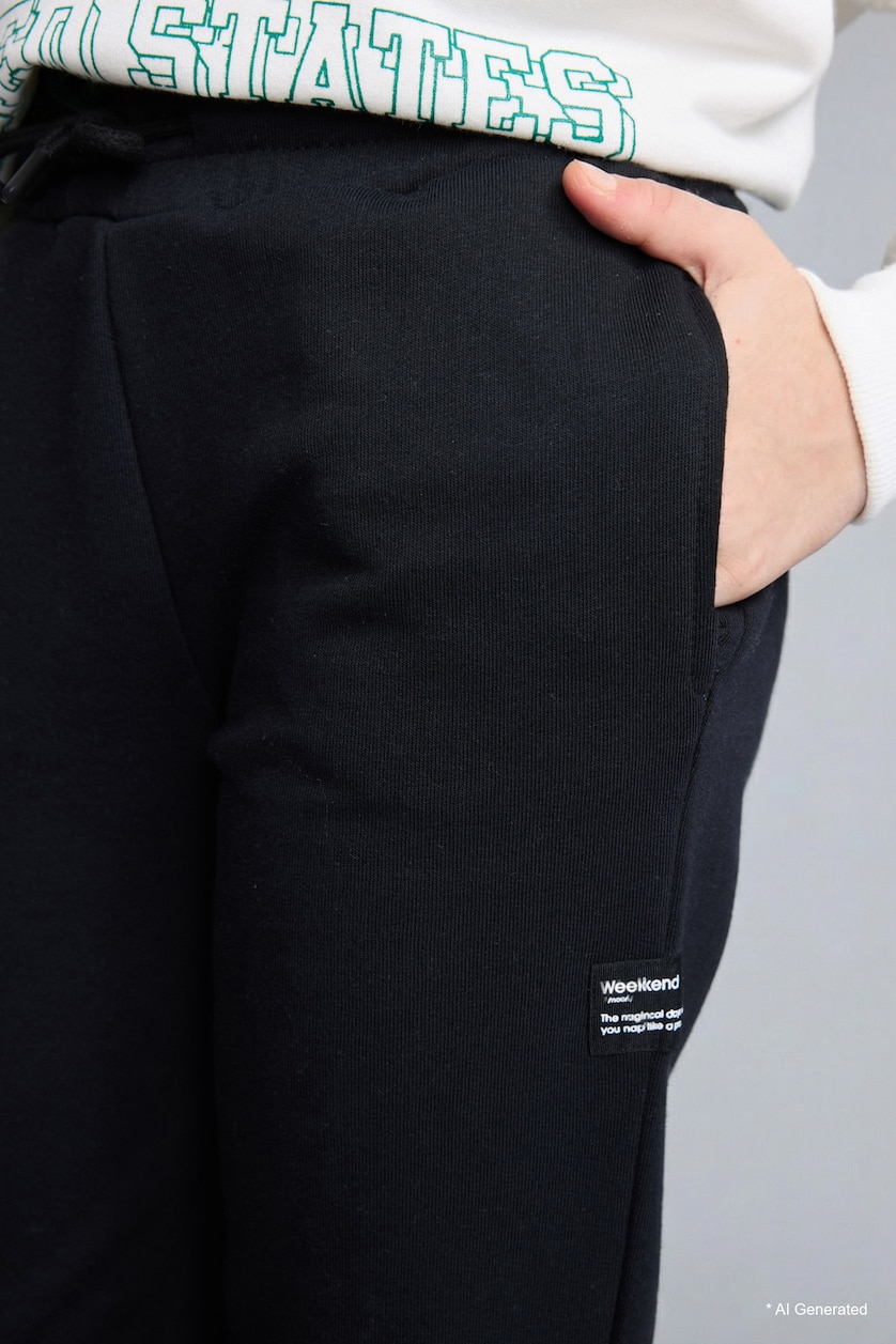 GIRLS & TEENS Black Girl Jogger Fit Trousers