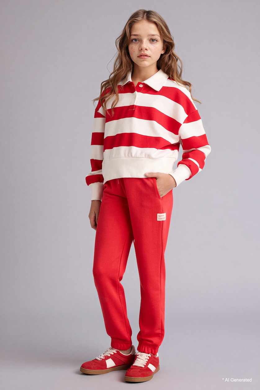 GIRLS & TEENS Red Girl Jogger Fit Trousers