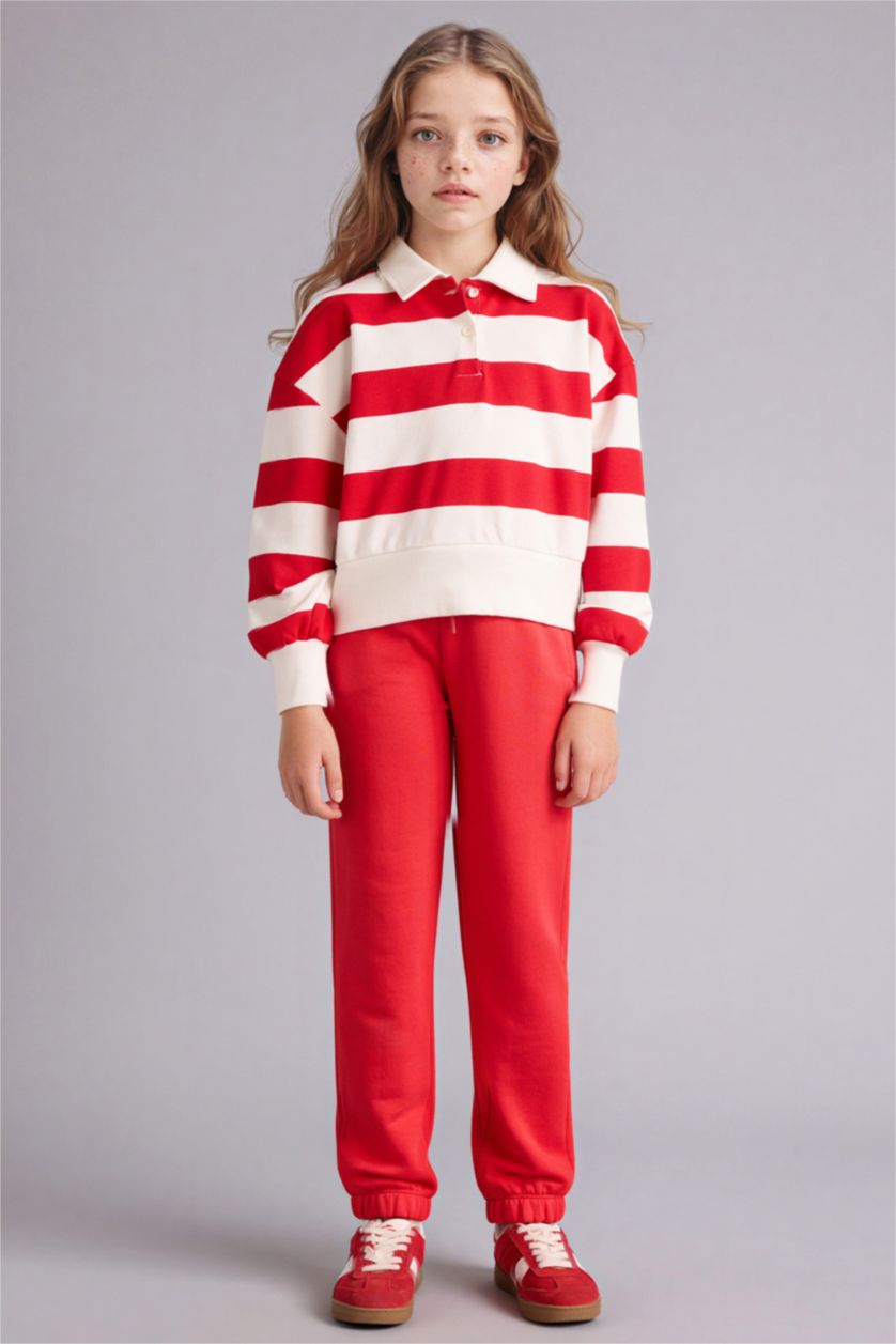 بنات أحمر بنطرون بناتي جوجر فيت