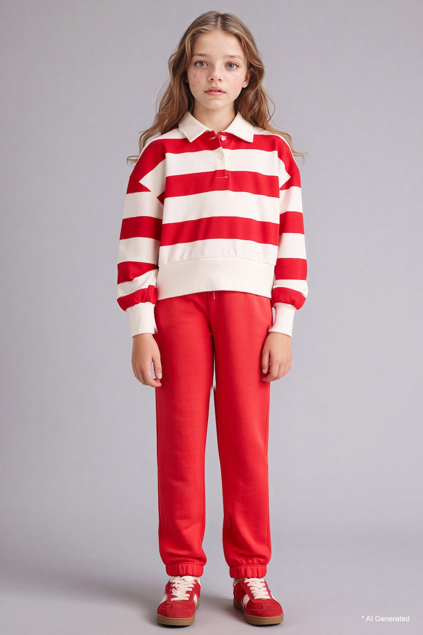 GIRLS & TEENS Red Girl Jogger Fit Trousers