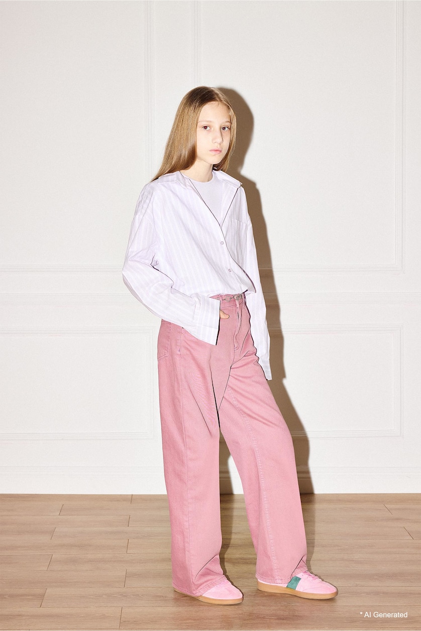 Young Girls - Teen Girls Rose Girl Wide Leg Gabardine Trousers