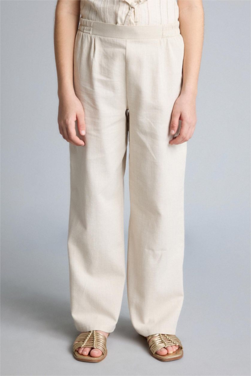 GIRLS & TEENS Stone Girl Wide Leg Cotton Trousers