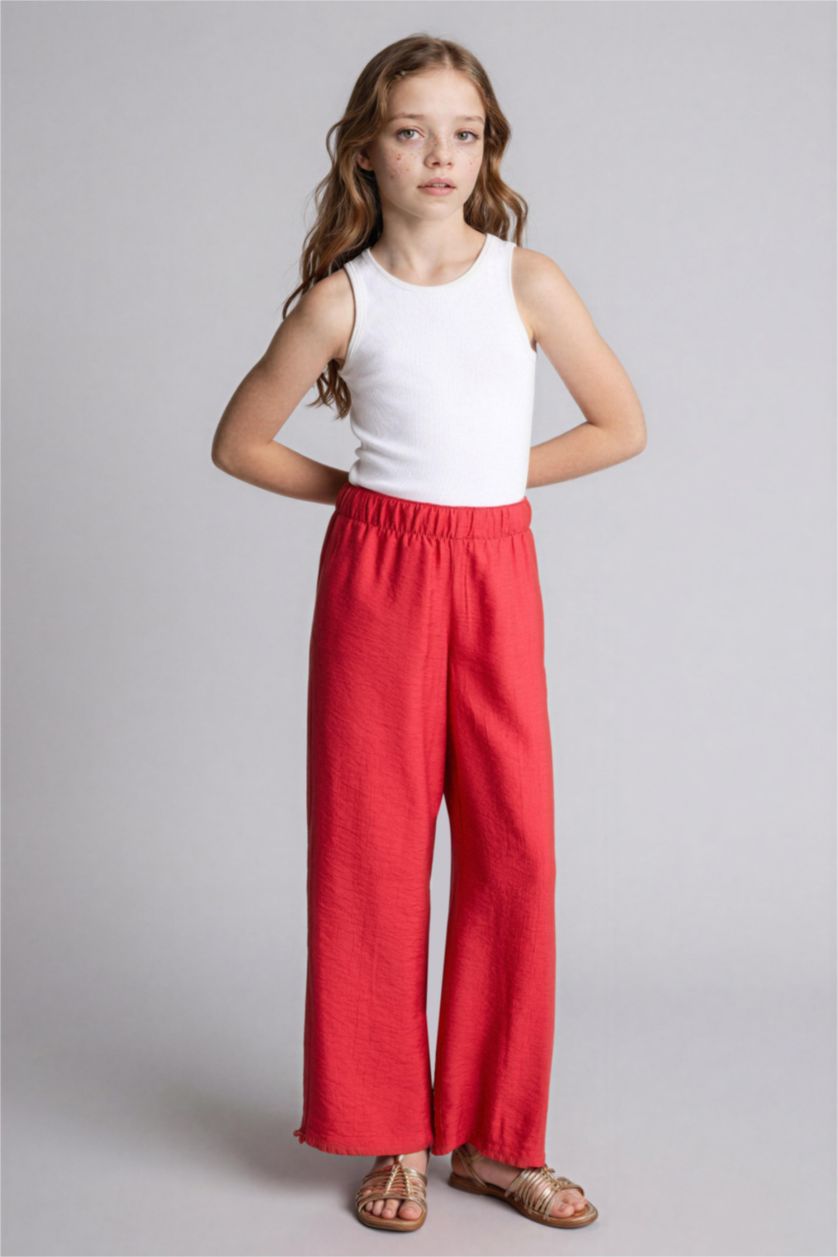 Kız Çocuk - Genç Kız Mercan Straıght Wıde Krinkıl Pantolon Kız Çocuk
