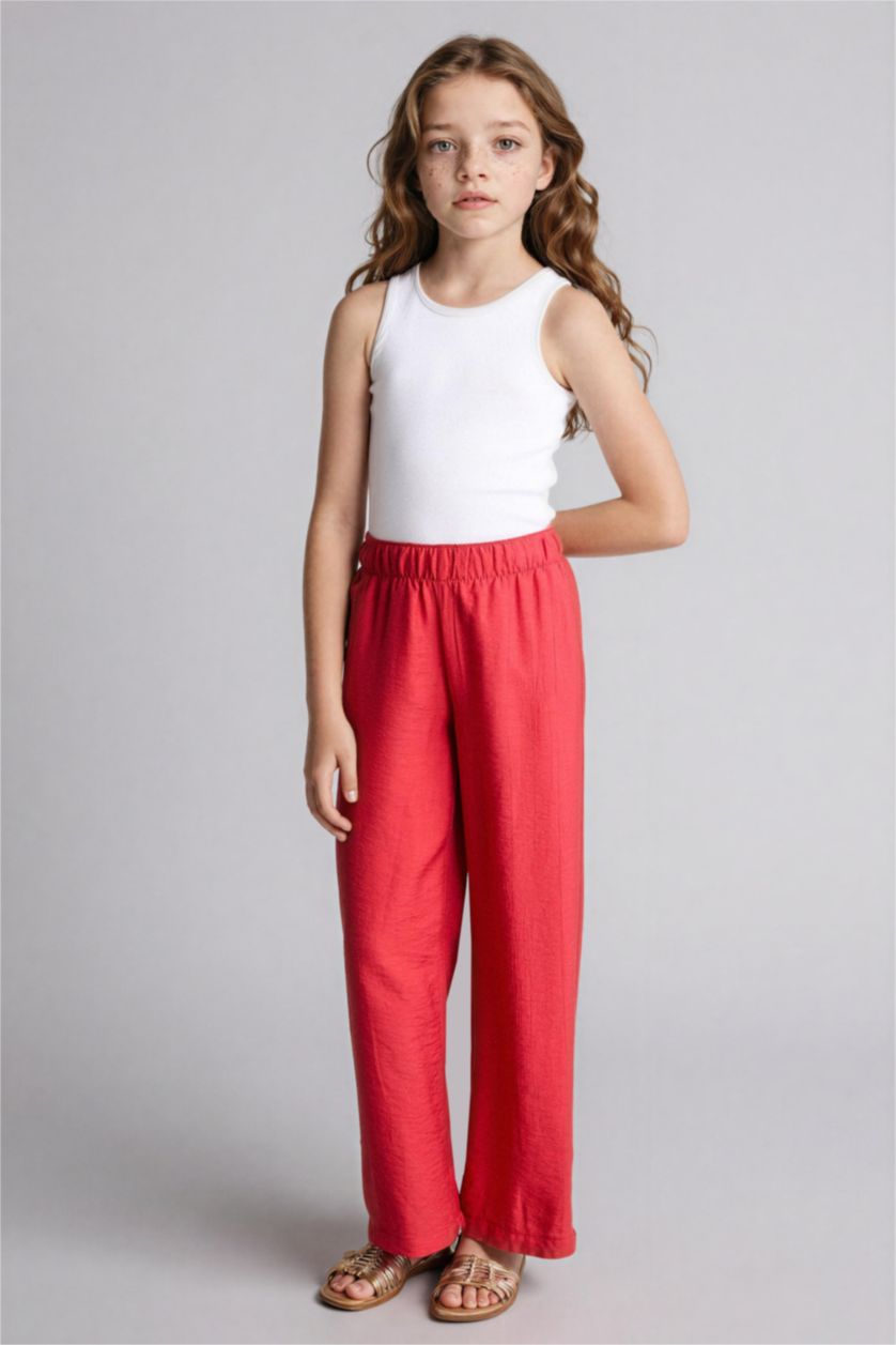 Kız Çocuk - Genç Kız Mercan Straıght Wıde Krinkıl Pantolon Kız Çocuk