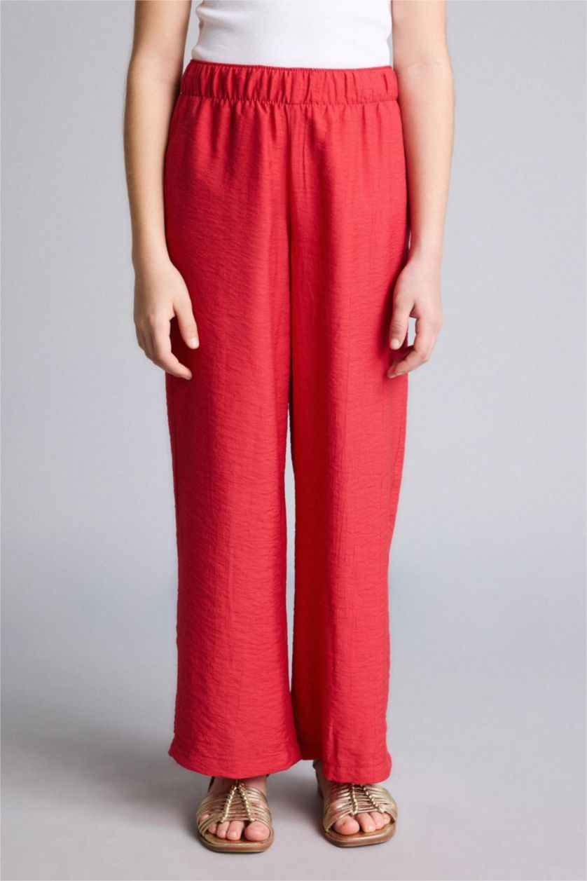 Kız Çocuk - Genç Kız Mercan Straıght Wıde Krinkıl Pantolon Kız Çocuk