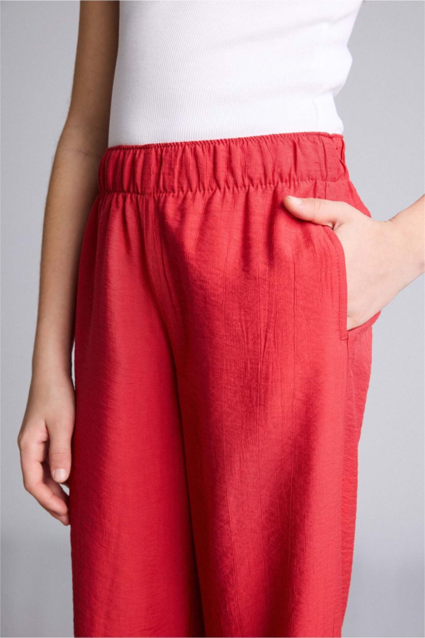 Kız Çocuk - Genç Kız Mercan Straıght Wıde Krinkıl Pantolon Kız Çocuk