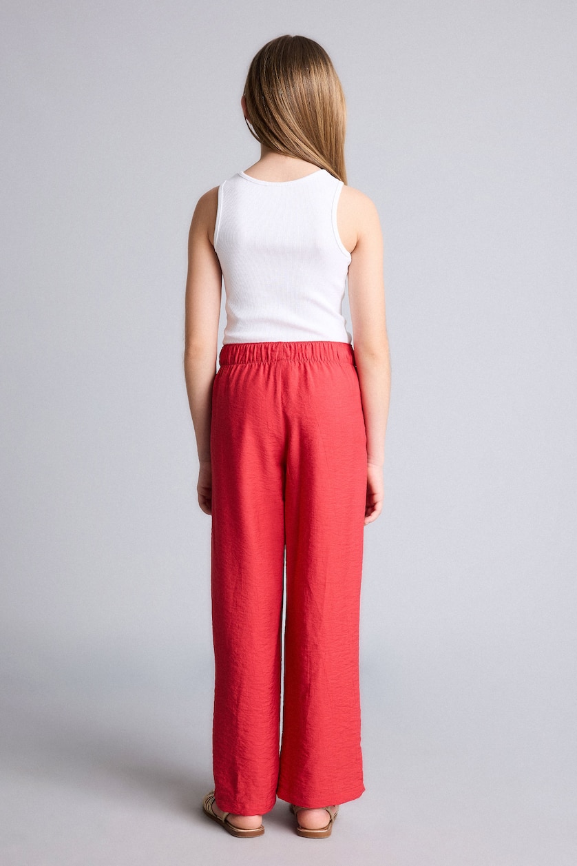 Young Girls - Teen Girls Coral Girl Crinkle Viscose Trousers