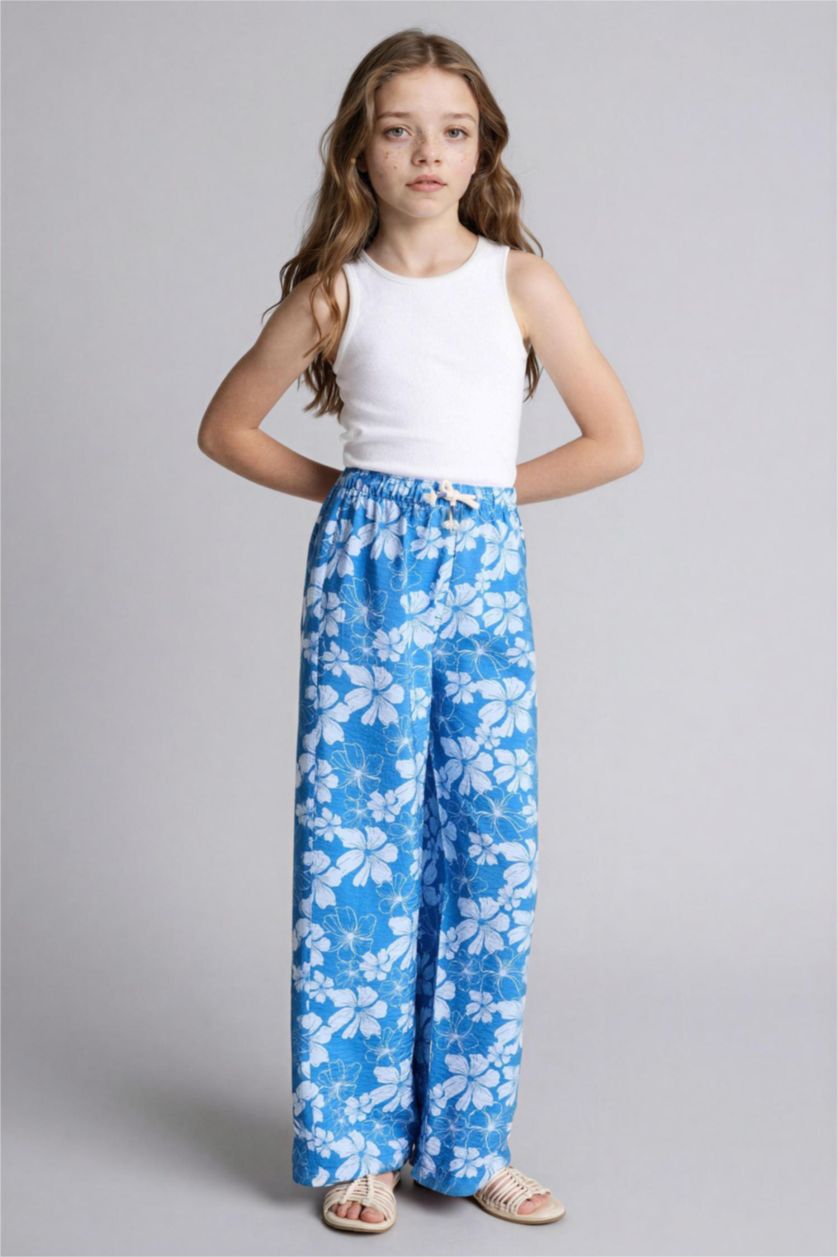 Девочки и подростки Голубрй Брюки Wide Leg для девочек