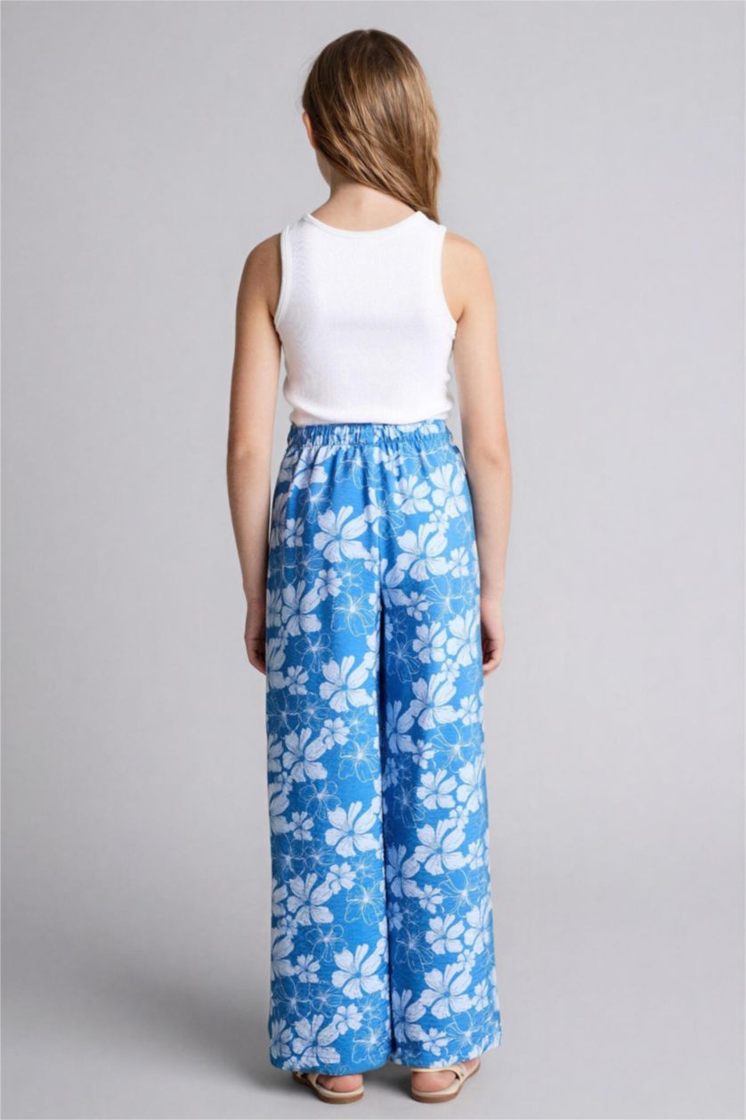 Девочки и подростки Голубрй Брюки Wide Leg для девочек