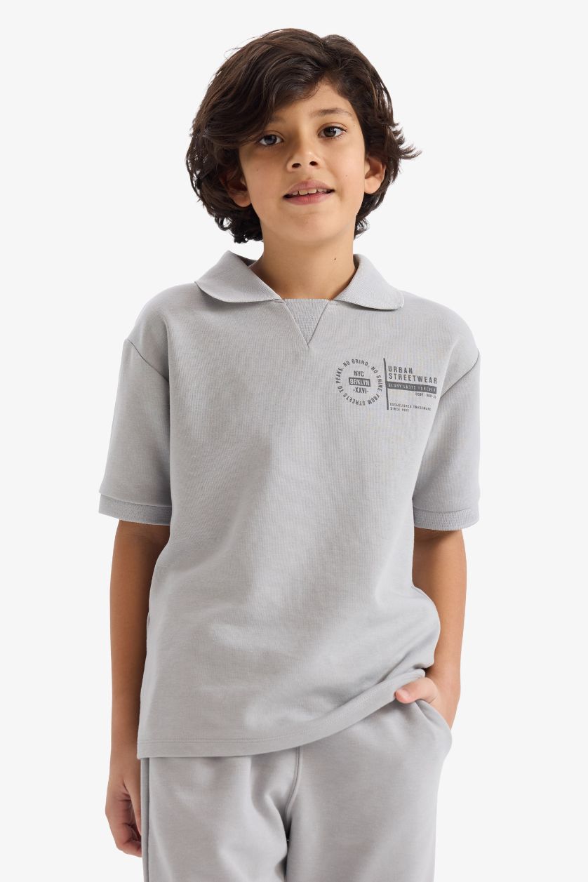 GARÇONS Gris Ensemble T-shirt à col polo et Pantalon pour garçon