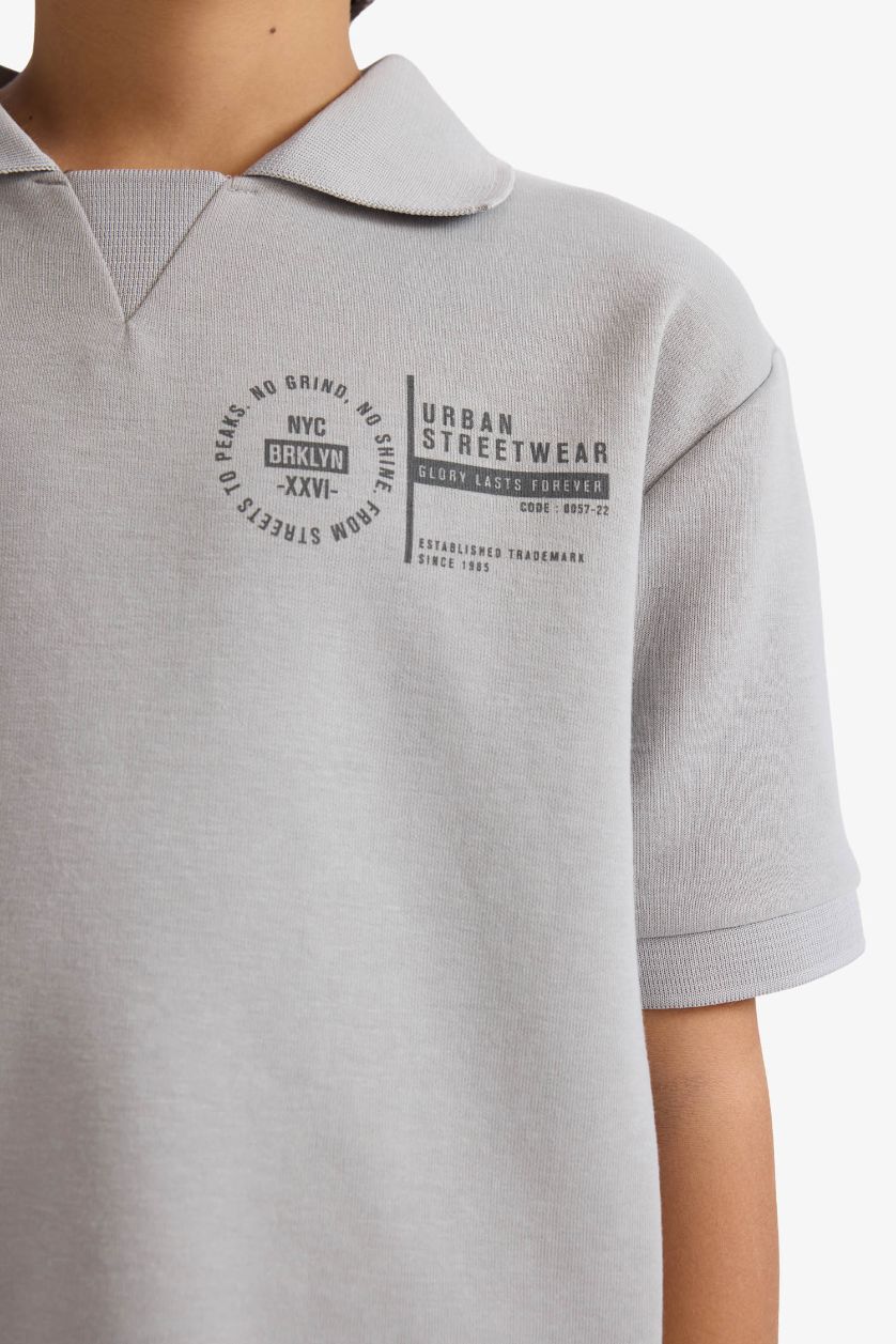 GARÇONS Gris Ensemble T-shirt à col polo et Pantalon pour garçon