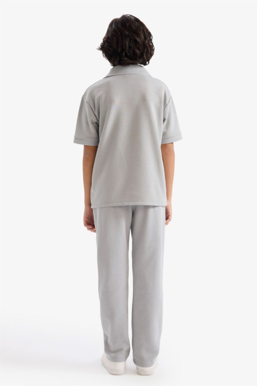 GARÇONS Gris Ensemble T-shirt à col polo et Pantalon pour garçon