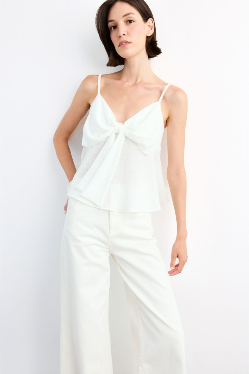 نساء أبيض بلوزة نص ردن بياخة V