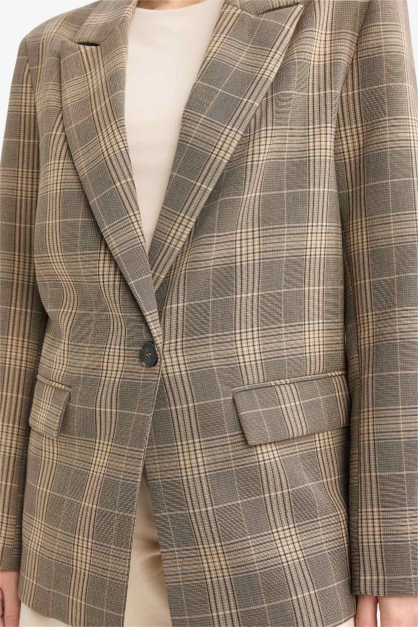 Әйелдерге Қою Қоңыр Әйелдерге қалыпты пішім Блэйзер