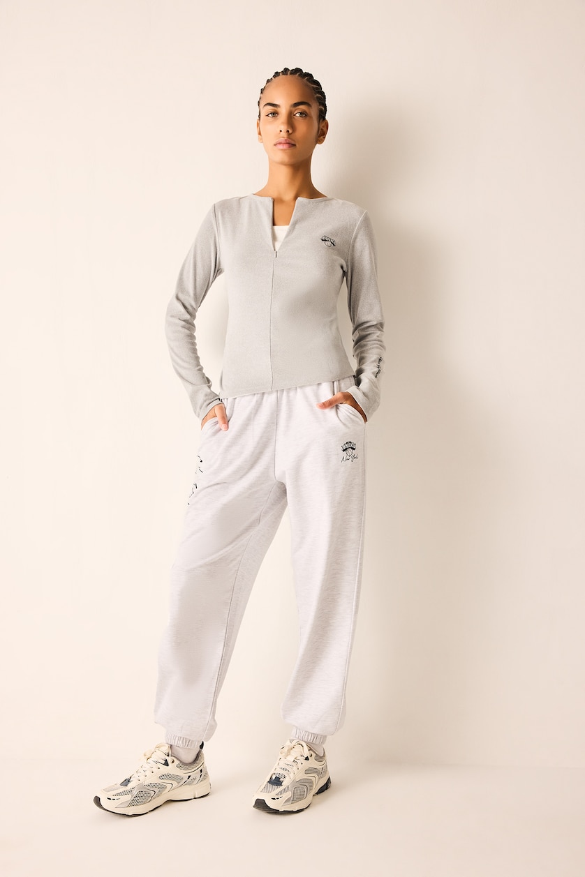 WOMAN Grey Melange NBA New York Knicks Slim Fit Crew Neck T-Shirt