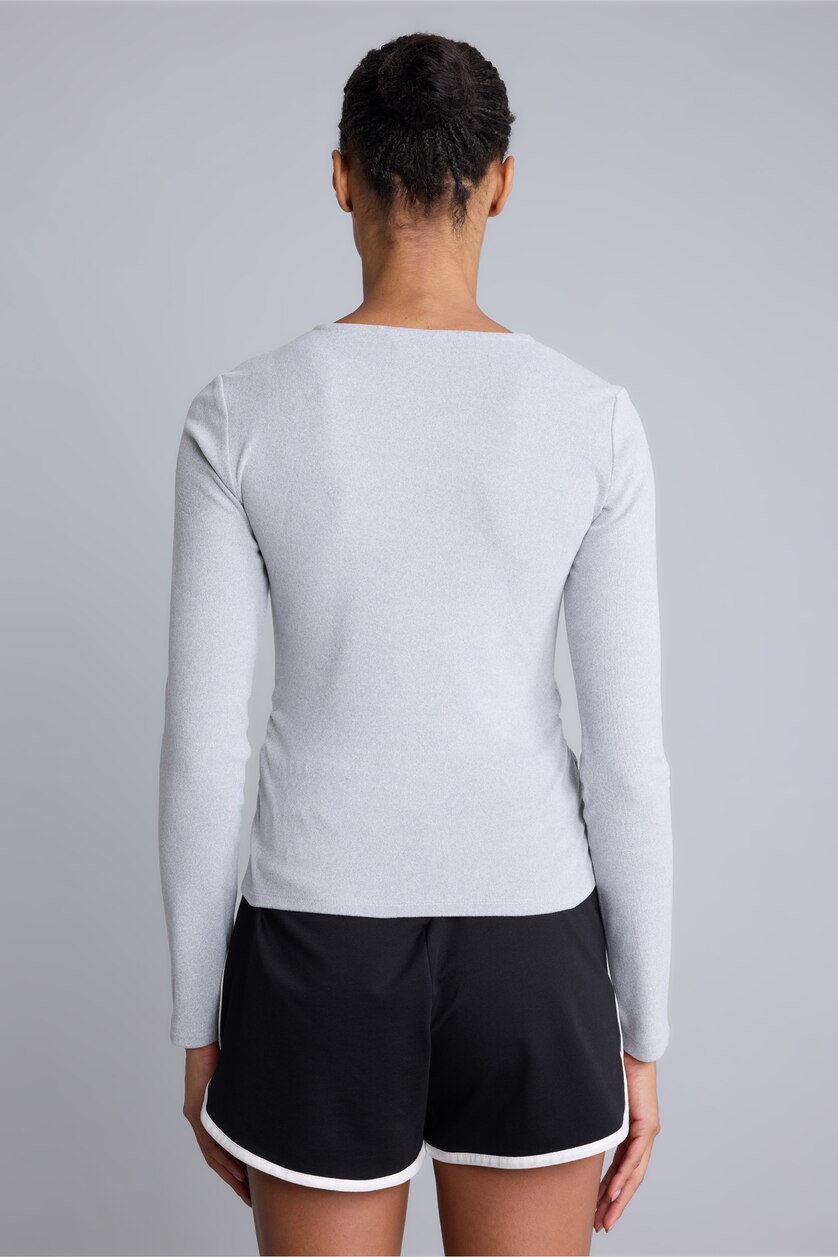 Әйелдерге Сұр Меланж Slim Fit футболка
