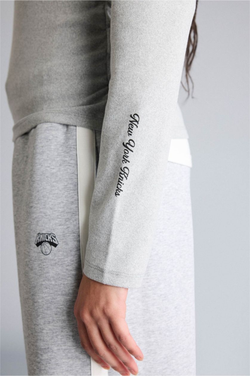 نساء ميلانج رمادي NBA New York Knicks Short Sleeves T-Shirt