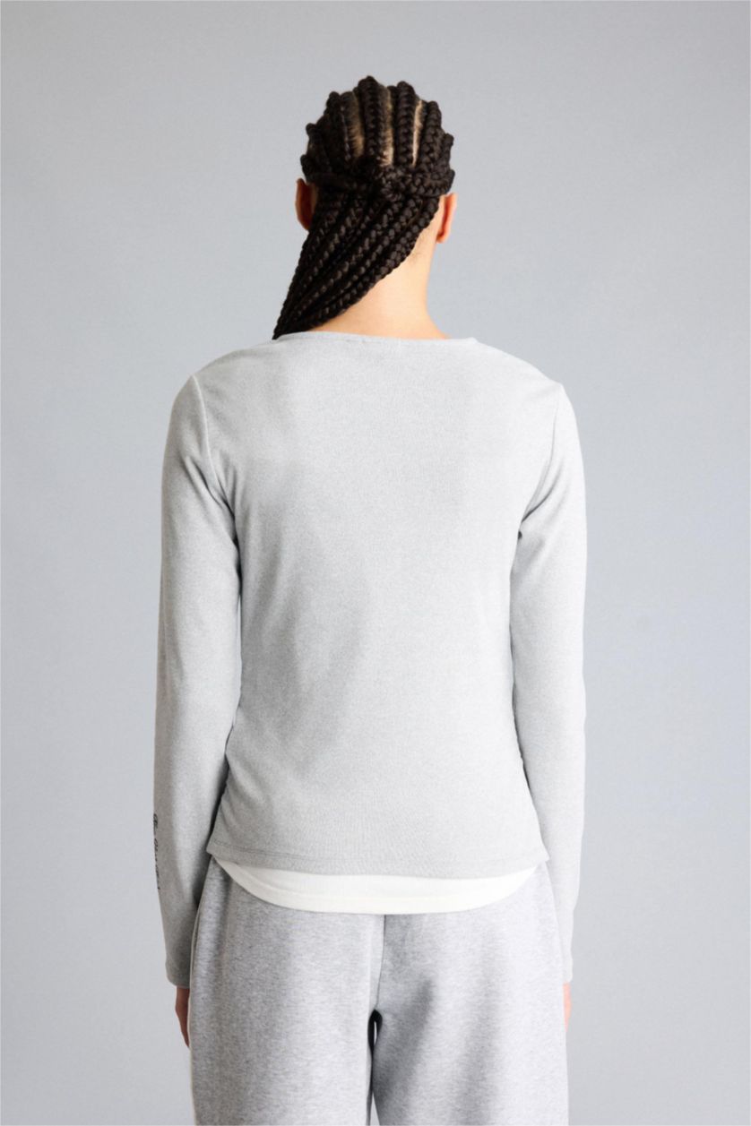 حريمي ميلانج رمادي NBA New York Knicks Short Sleeves T-Shirt