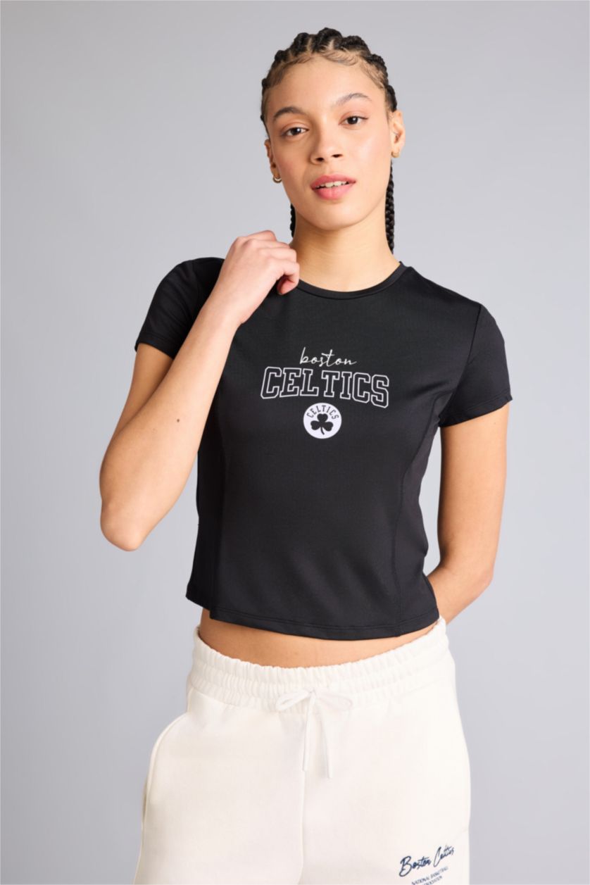 Женщины Антрацит Футболка NBA Boston Celtics Slim Fit с коротким рукавом
