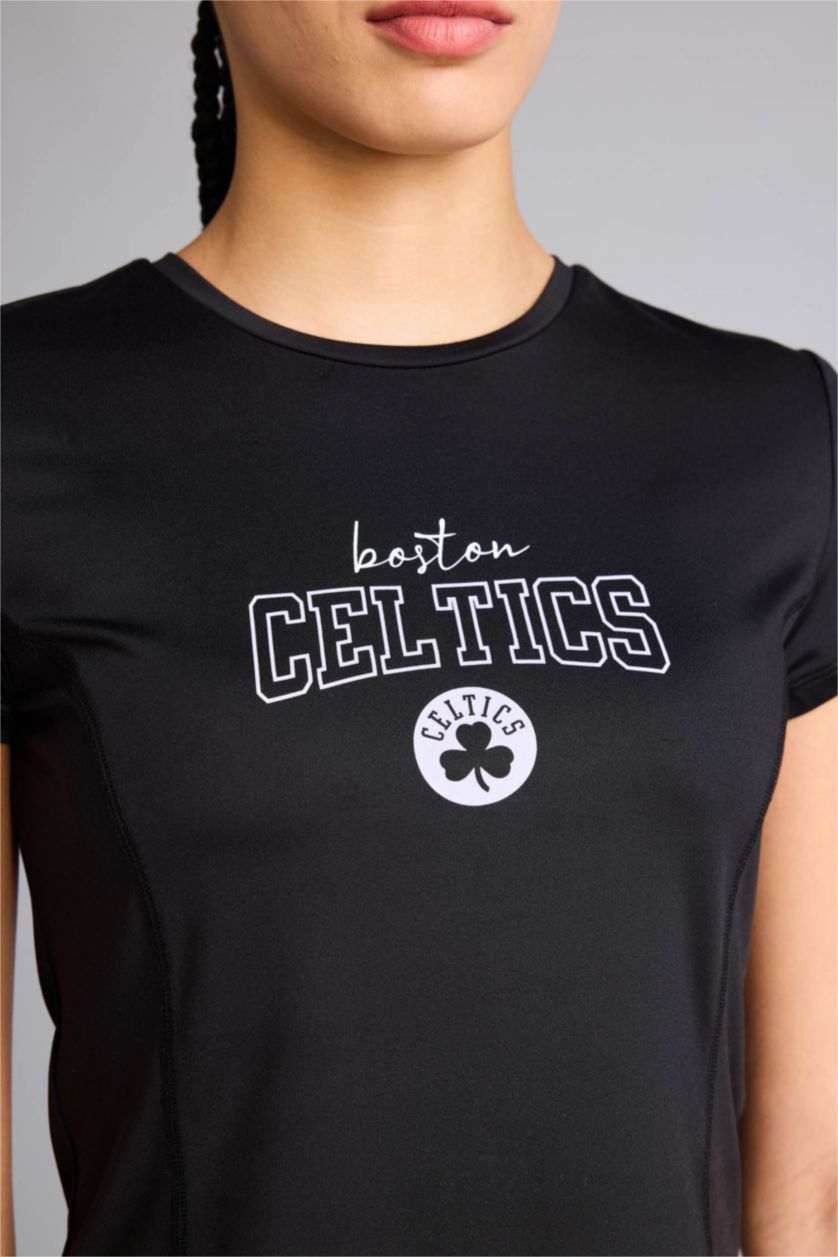 Женщины Антрацит Футболка NBA Boston Celtics Slim Fit с коротким рукавом