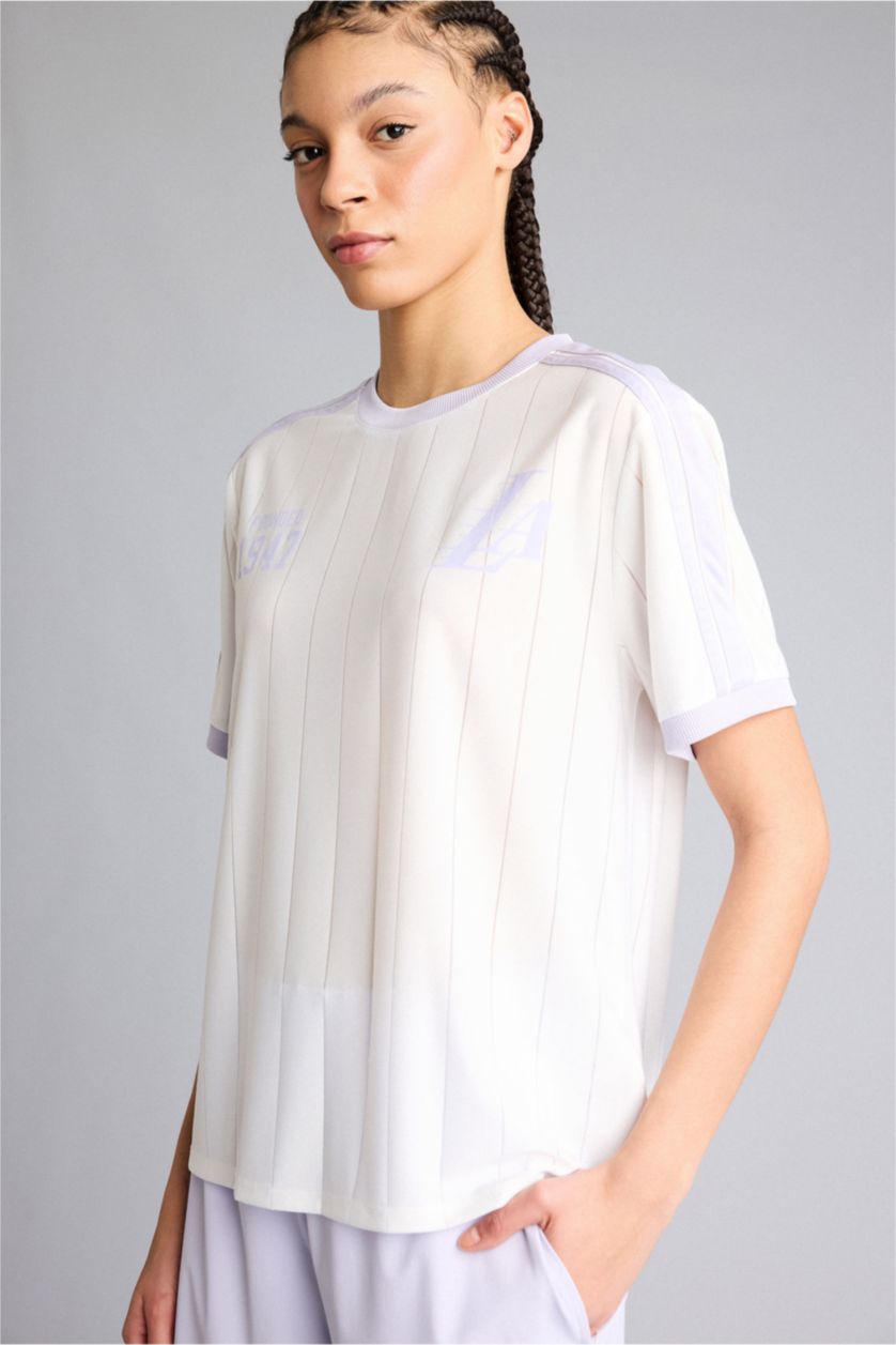 Женщины Бежевый Футболка NBA Los Angeles Lakers Standard Fit с коротким рукавом