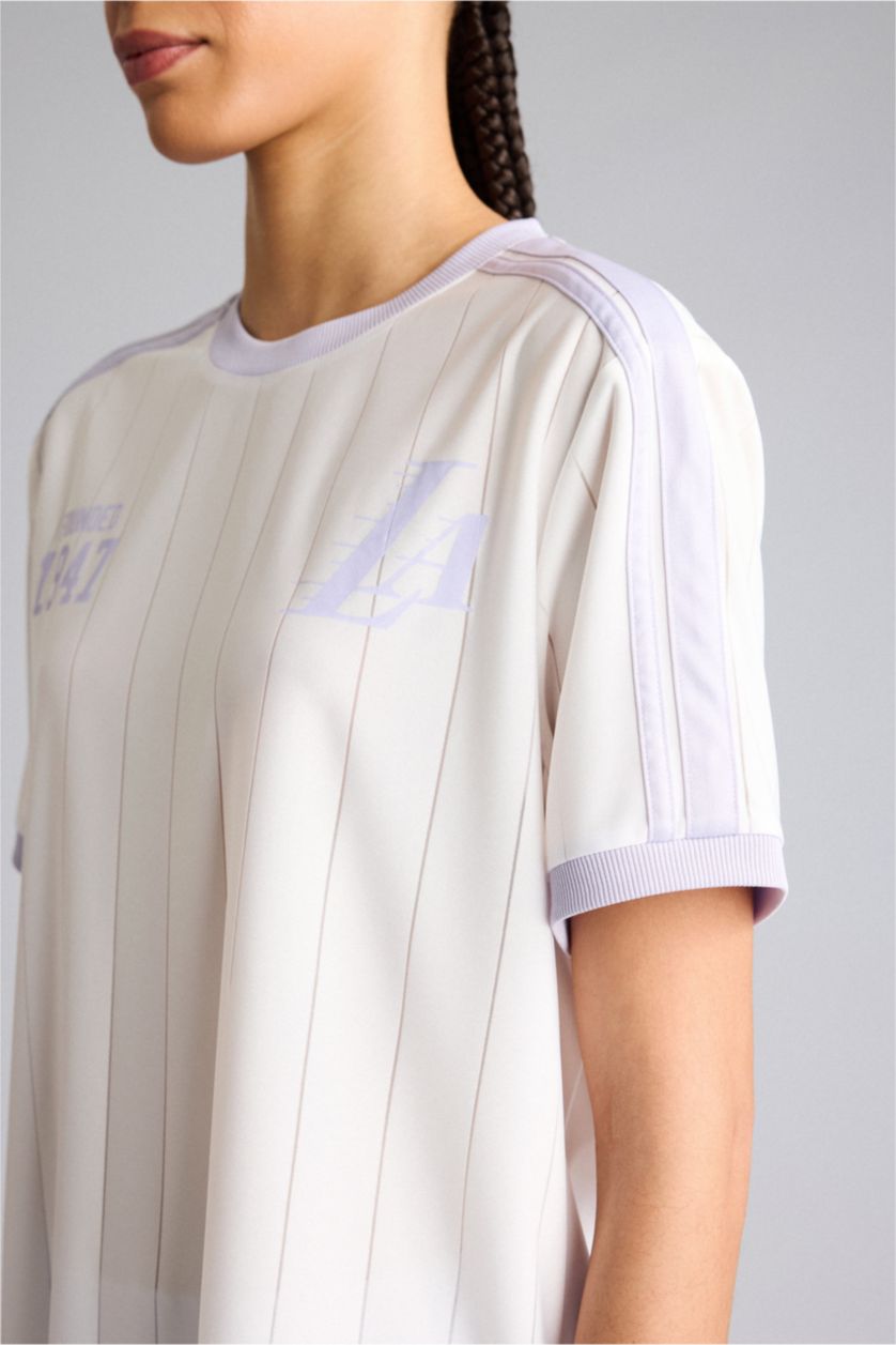 Женщины Бежевый Футболка NBA Los Angeles Lakers Standard Fit с коротким рукавом