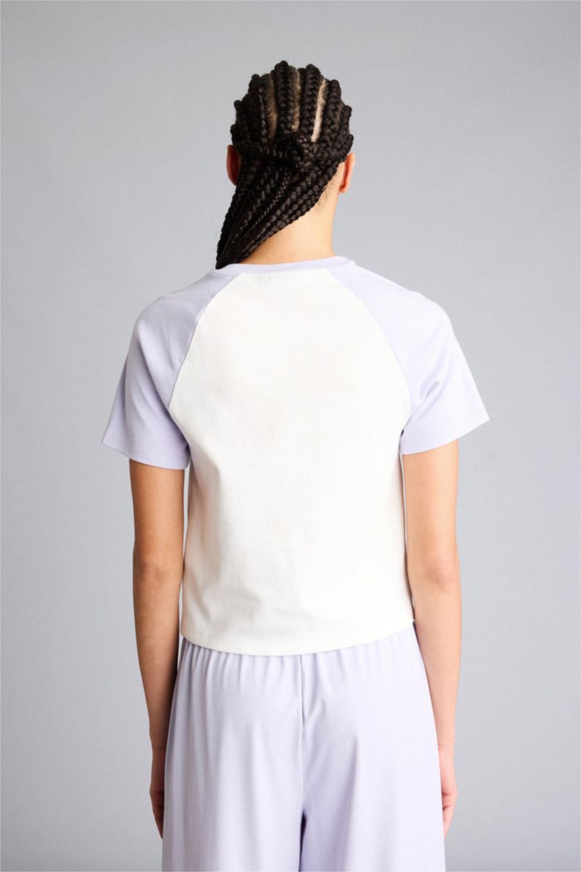 حريمي بيج فاتح Slim Fit NBA Los Angeles Lakers Cotton Short Sleeves T-Shirt