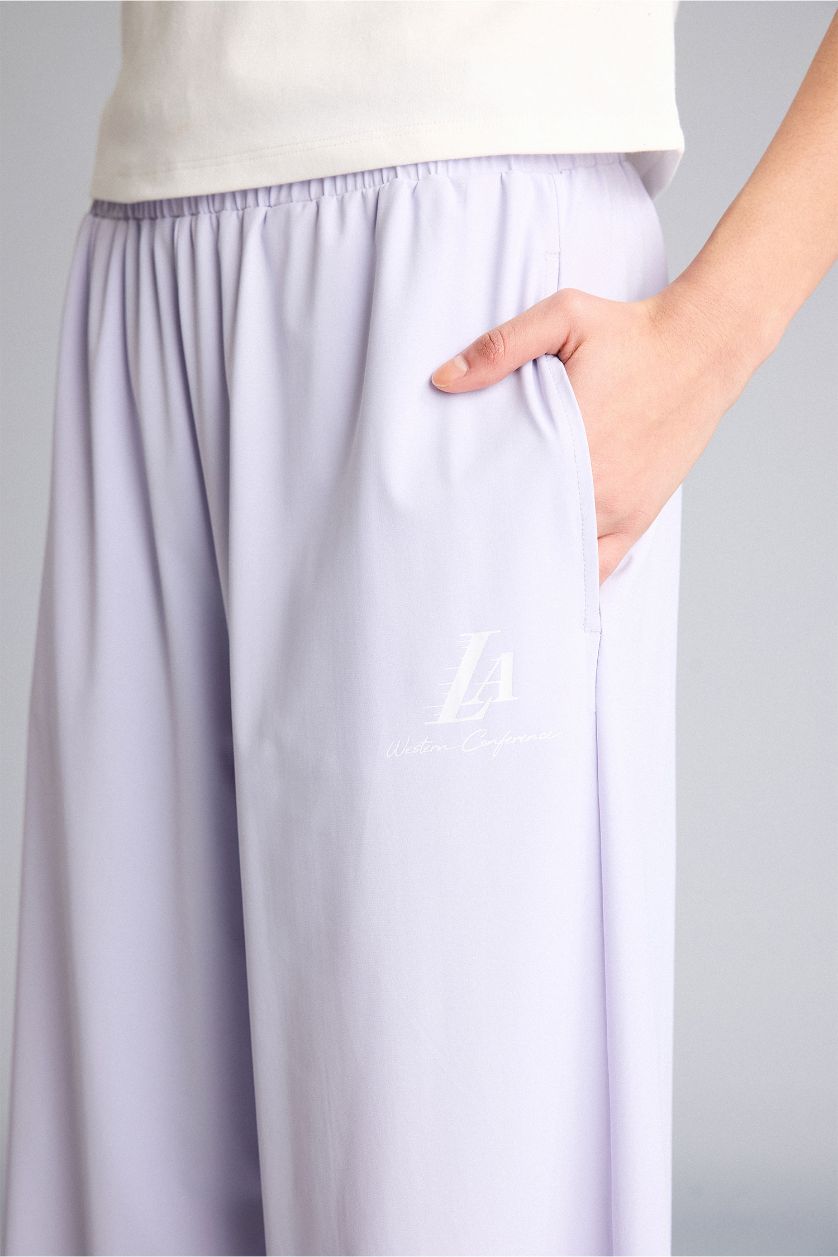 Женщины Светло-сиреневый Брюки NBA Los Angeles Lakers Wide Leg стандартной длины с карманами и широкими штанинами